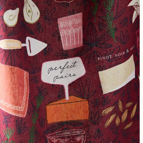 Wine and Cheese Snack Boho Chic Art Deco Farm Peasant Hipster Hip Dish Towel - Picture 3 of 3